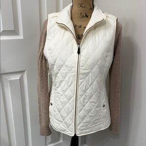 Talbots Women's Quilted Off White Vest